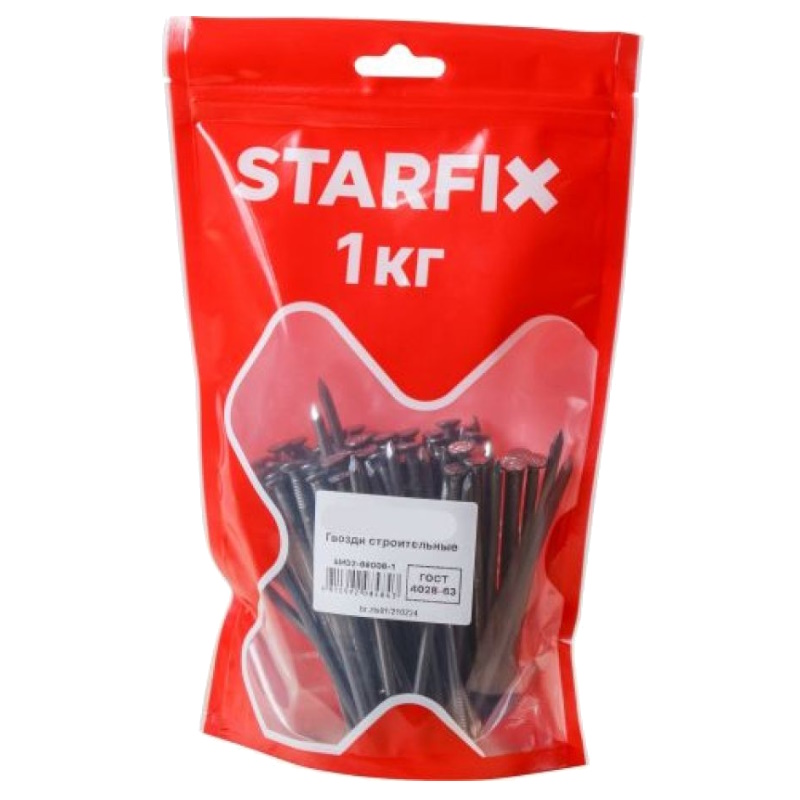 Гвозди строительные Starfix SMD2-50938-1, 2.5х50 мм, ГОСТ 4028-63 (1 кг. в дой-паке) в Коврове