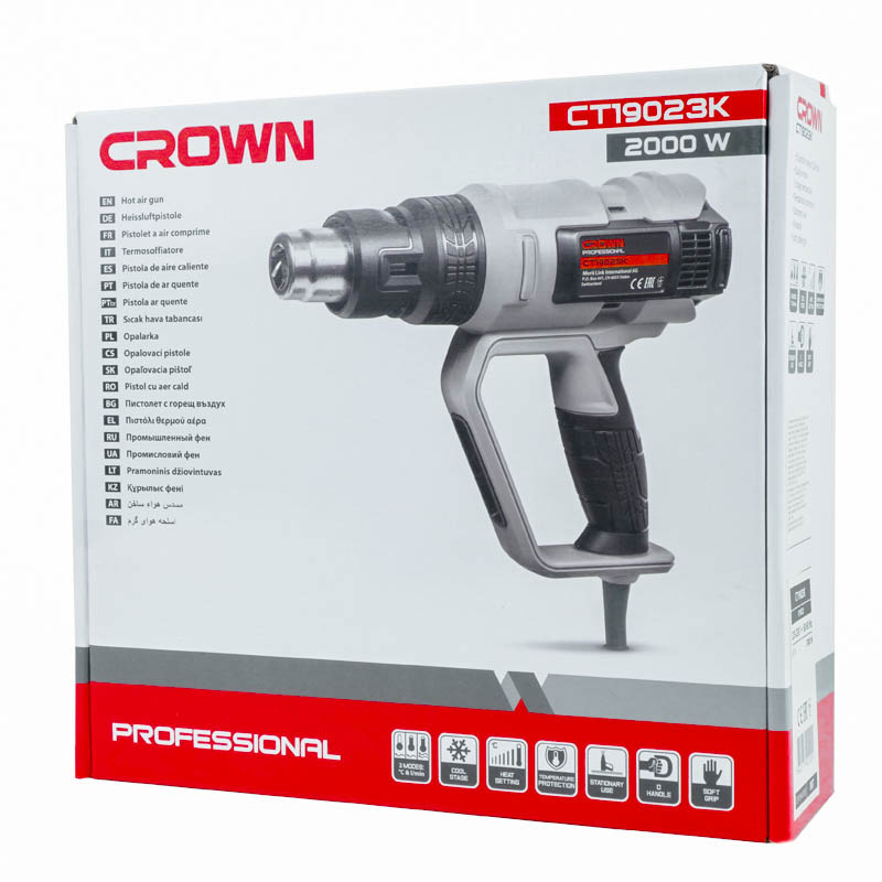 Технический фен Crown CT19023K (мощность 2000 вт, бытовое использование, 2 режима работы) в Иваново