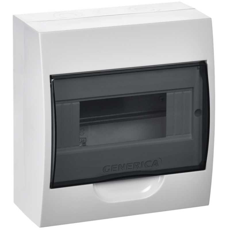 Корпус пластиковый IEK GENERICA ЩРН-П-8 MKP12-N-08-41-G черн. прозр. дверь IP41 в Иваново
