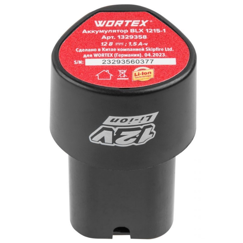 Аккумуляторная дрель-шуруповерт Wortex BD 1220 Li 1329356, в чемодане 12 В, 30 Н*м, 2х1.5 А*ч, БЗП 10 мм в Ярославле