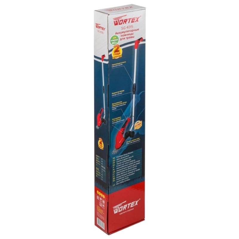 Аккумуляторные садовые ножницы Wortex SG 4015 0311123, в кор. + насадка-кусторез, Li-ion, 3.6В, 70 мм (трава), 115 мм  в Вологде