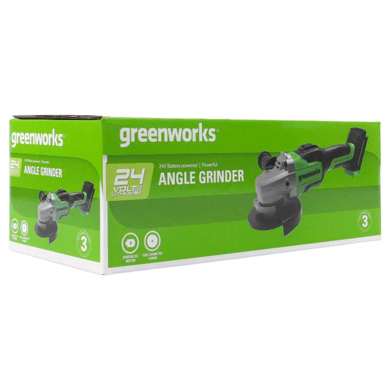 Угловая шлифовальная машина аккумуляторная Greenworks GD24AG 3200207 (без АКБ и ЗУ) в Ярославле
