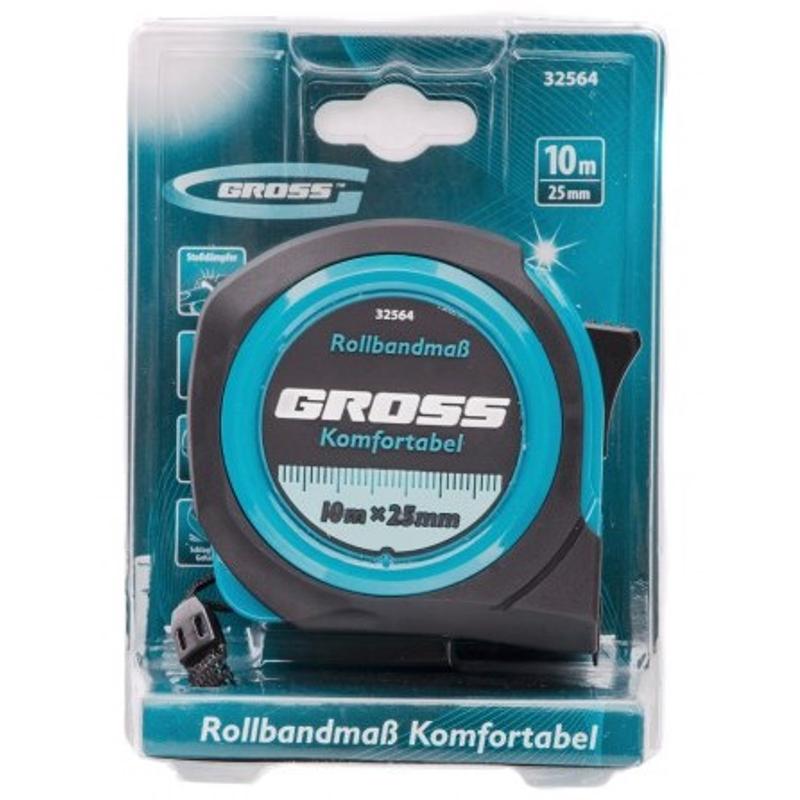 Рулетка Gross "Komfortabel" 32564 (10 м, 25 мм)