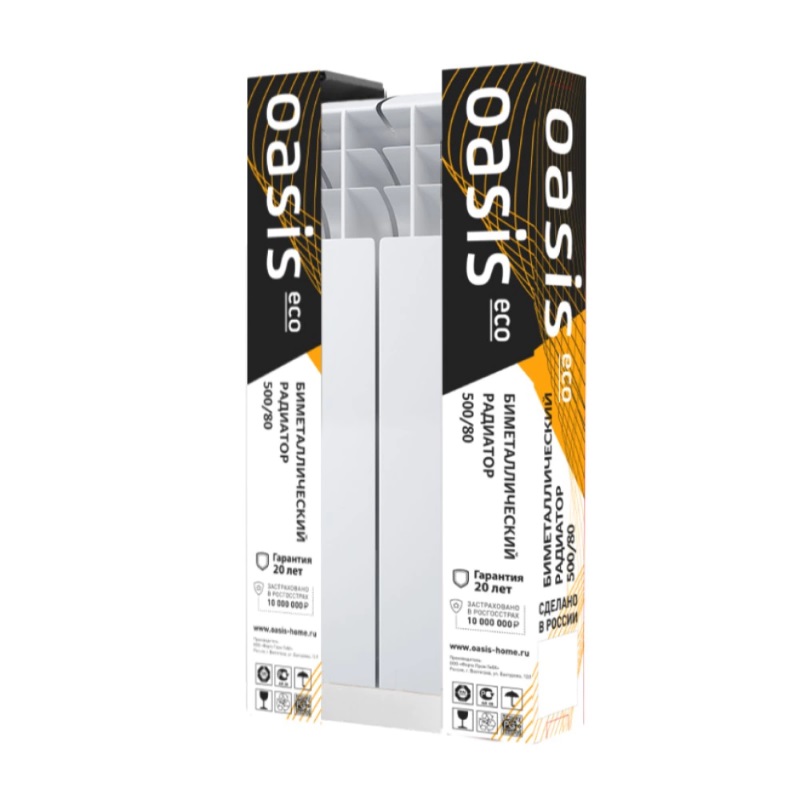 Радиатор биметаллический Oasis Eco 500/80 4 секции