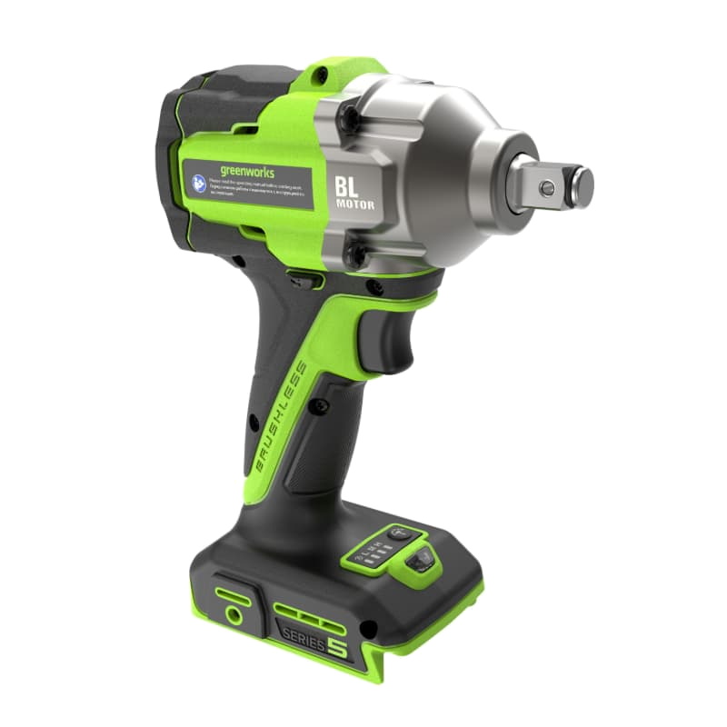 Гайковерт ударный аккумуляторный Greenworks IW5500 3805007CUG, 24V, б/щет, 1/2'', 500 Нм, 3 режима, 1х5Ач, ЗУ, коробка в Ярославле
