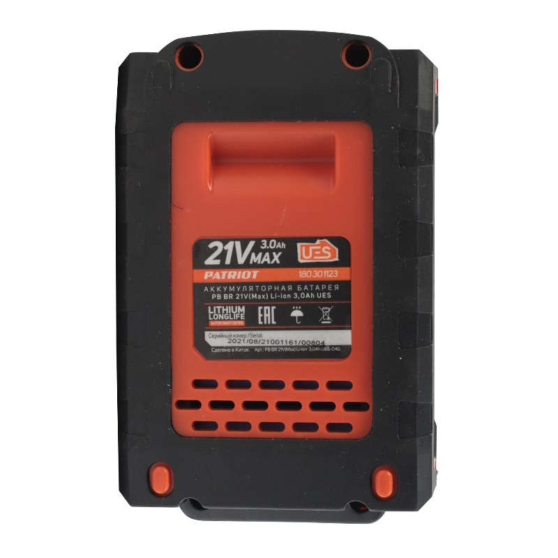 Батарея аккумуляторная Patriot PB BR 21V(Max) 180301123 (Li-ion, 21В, 3,0 Ач, UES, тонкая зарядка 5,5 мм) в Туле