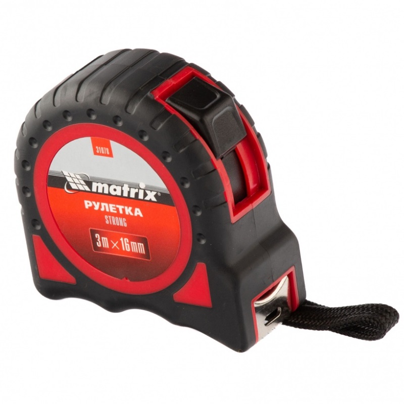 Рулетка Matrix Strong 31078 (3 м, 16 мм, обрезиненный корпус)