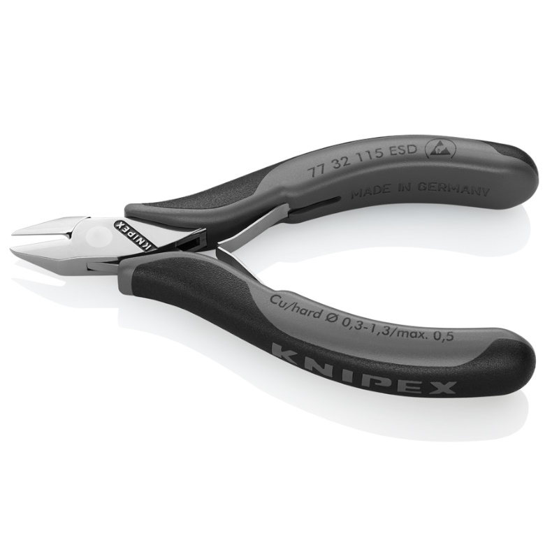 Бокорезы для электроники Knipex KN-7732115ESD, ESD, острая головка, 115 мм, 2-комп антистатические ручки в Рыбинске