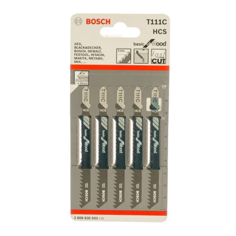 Пилки для лобзика Bosch 2.608.630.033 (T111C, HCS, 5 шт.) в Иваново