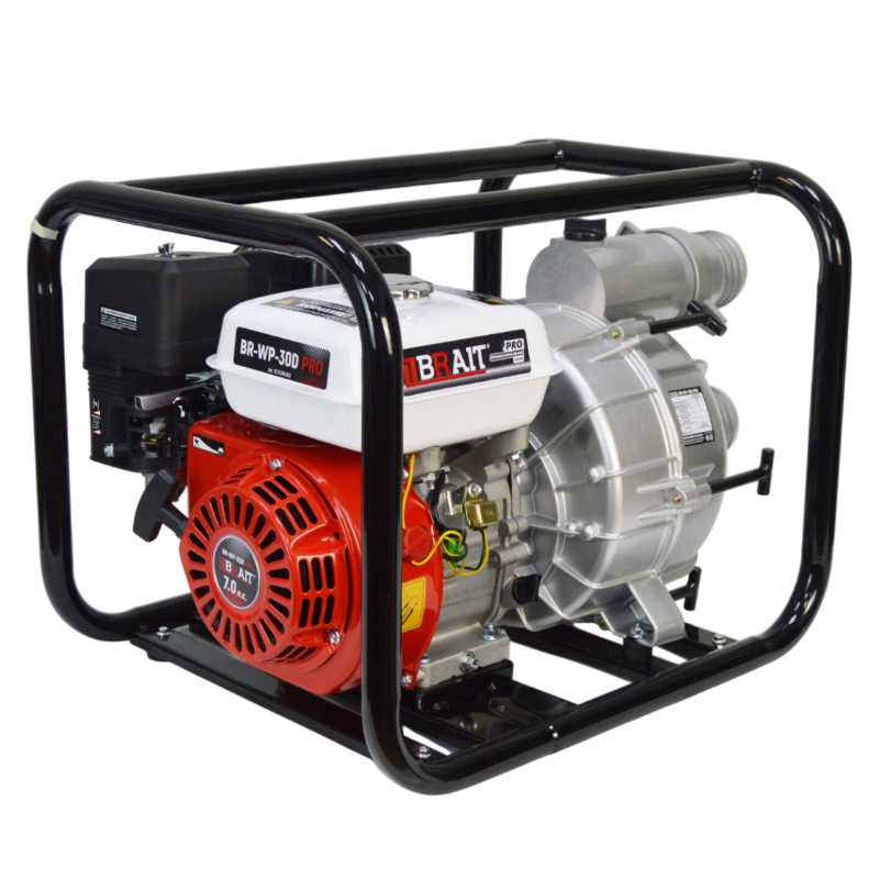 Мотопомпа бензиновая Brait BR-WP-30D(7) PRO 15.01.007.002, 7л.с.,производительность 45 куб.м/ч., с датчиком масла, 3 дюйма в Костроме