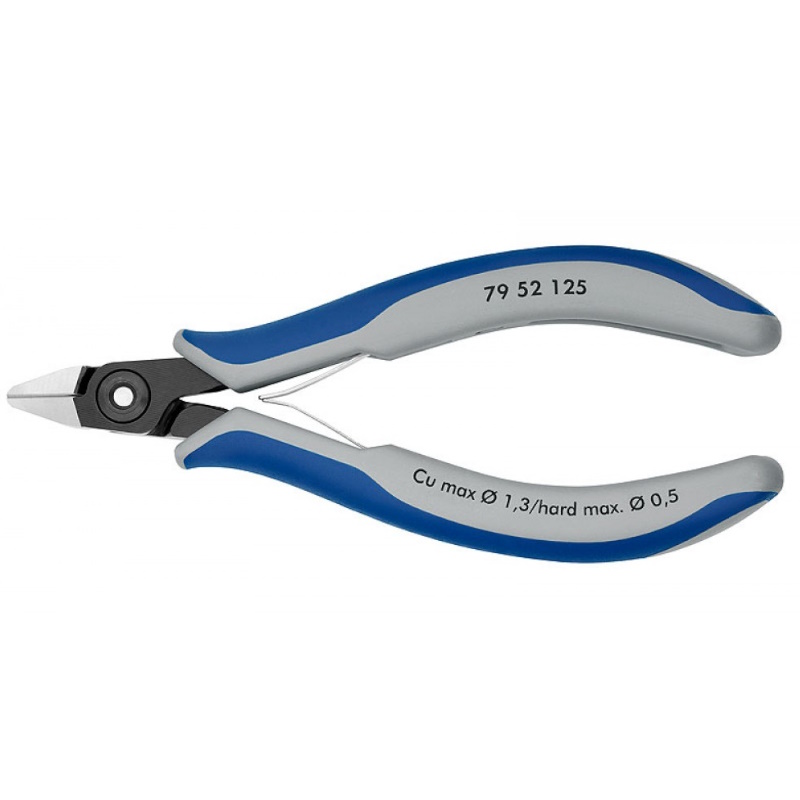 Бокорезы прецизионные Knipex KN-7952125, острая головка, зажим для проволоки, 125 мм, 2-компонентные ручки  в Угличе