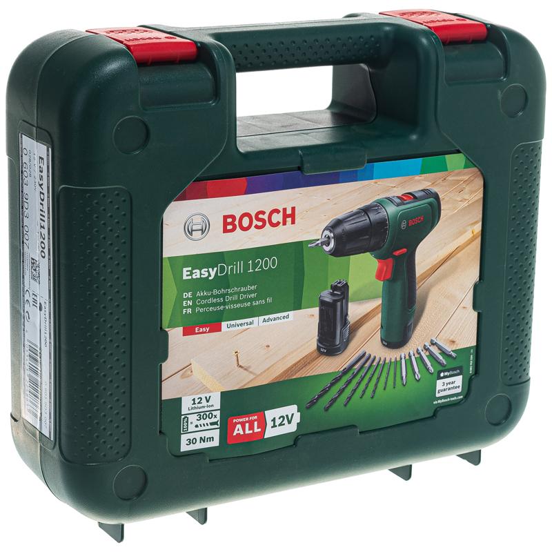 Аккумуляторная дрель-шуруповерт Bosch EasyDrill 1200 06039D3007, 2 аккумулятора