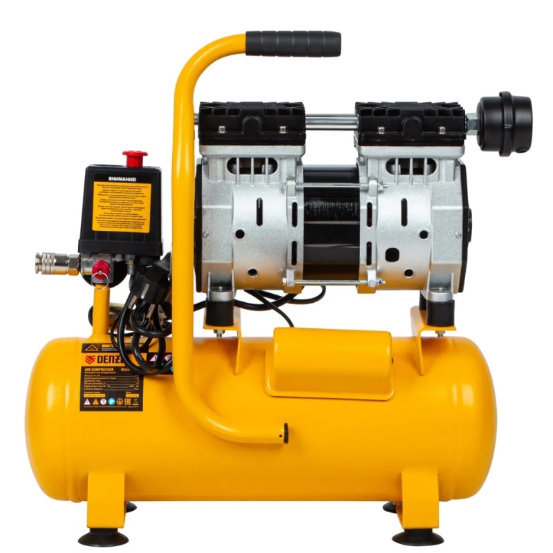 Компрессор безмасляный малошумный Denzel DLS65010 650 Вт 120 лмин 10 л 58021