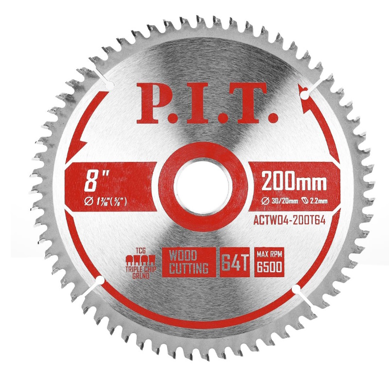 Диск пильный P.I.T. ACTW04-200T64, 200x30/20x2 мм, 64T в Твери