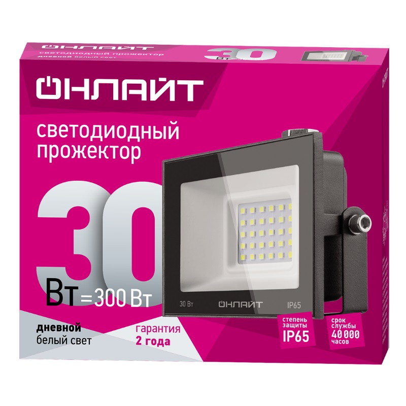 Прожектор светодиодный Онлайт OFL-30-6K-BL-IP65-LED 71658 в Муроме