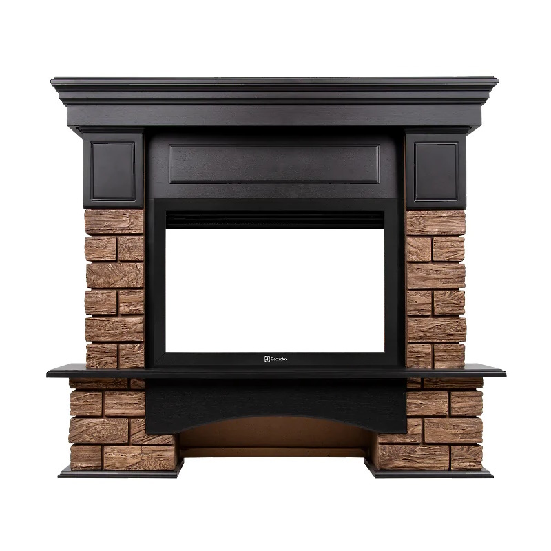 Портал Firelight Forte Wood 25 НС-1535892, камень темный, шпон венге в Муроме