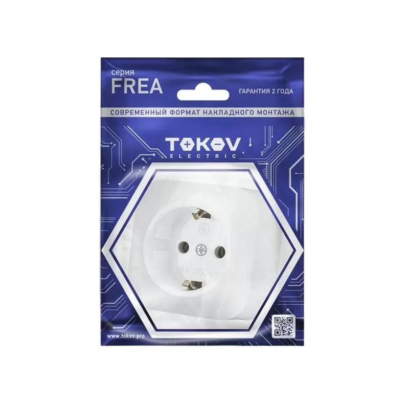 Розетка одноместная Tokov Electric ОП Frea TKE-FR-R1Z-C01 с заземлением в Александрове