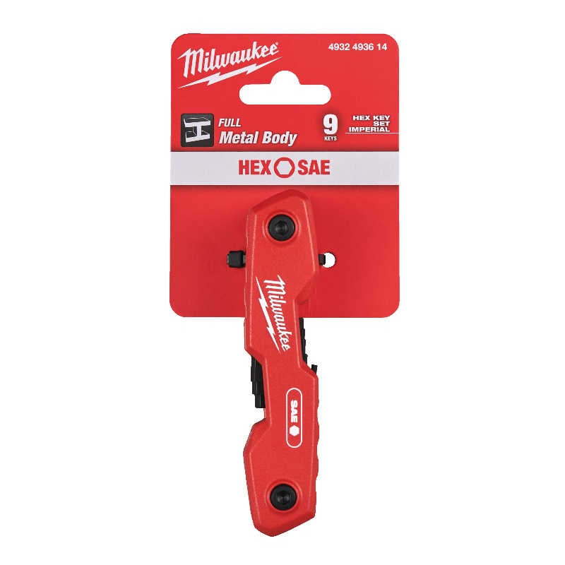 Набор из 9 складных HEX ключей Milwaukee 4932493614, дюймовых (5/64"-1/4") в Туле
