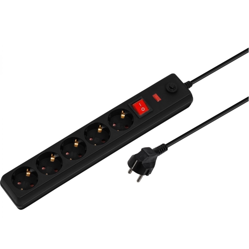 Фильтр сетевой Юпитер JP8501-11 3м 5 роз 22кВт сз выкл ПВС 3х075 черный 761₽