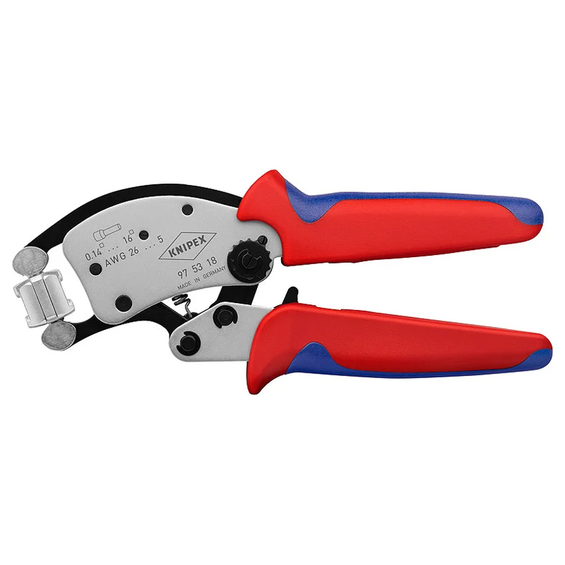 Пресс-клещи Knipex Twistor16 KN-975318 для контактных гильз DIN 46228 1+4, обжим: квадрат, поворот 360°, 0.14-16.0 мм², 2 х 6 мм², длина 200 мм в Кинешме