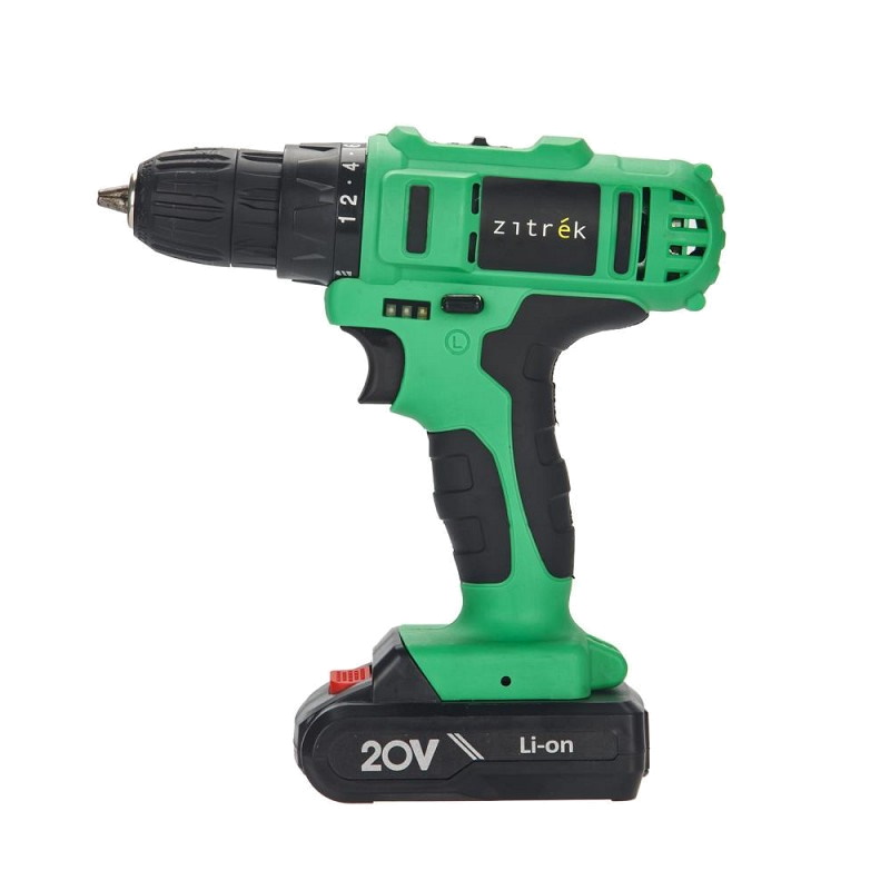Аккумуляторная дрель-шуруповерт Zitrek Green 20-Li Plus 083-1115, 20 В, 2х2.0 Ач в Ярославле