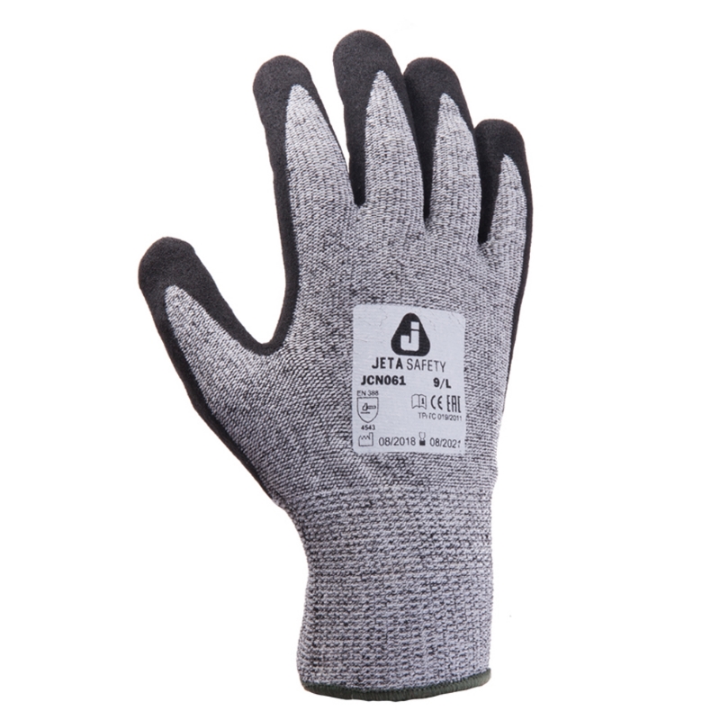 Перчатки от порезов Jeta Safety JCN-061-XL,  сверхпрочные полиэтилен , нитрил, стекловолокно 10/XL в Александрове