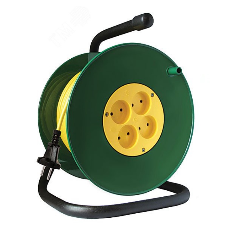 Удлинитель силовой на катушке Союз 83200 4 гнезда без заземления ПВС 2х25 мм 4000 Вт 20 м 5396₽