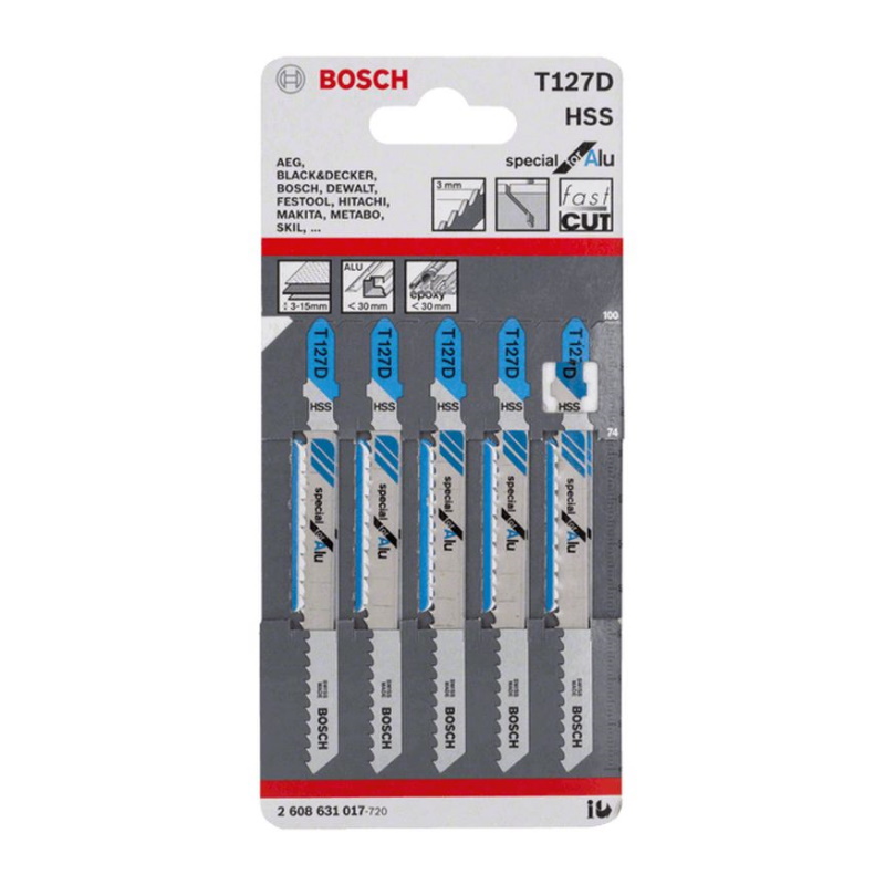 Полотна по металла Bosch 2.608.631.017 (T127D, 5 шт., шаг 3 мм, быстр. рез) в Муроме