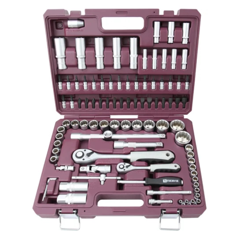 Набор инструмента универсальный Thorvik TS094/12 054010, 1/4", 1/2"DR с головками торцевыми 12-гранными, 94 предмета в Твери