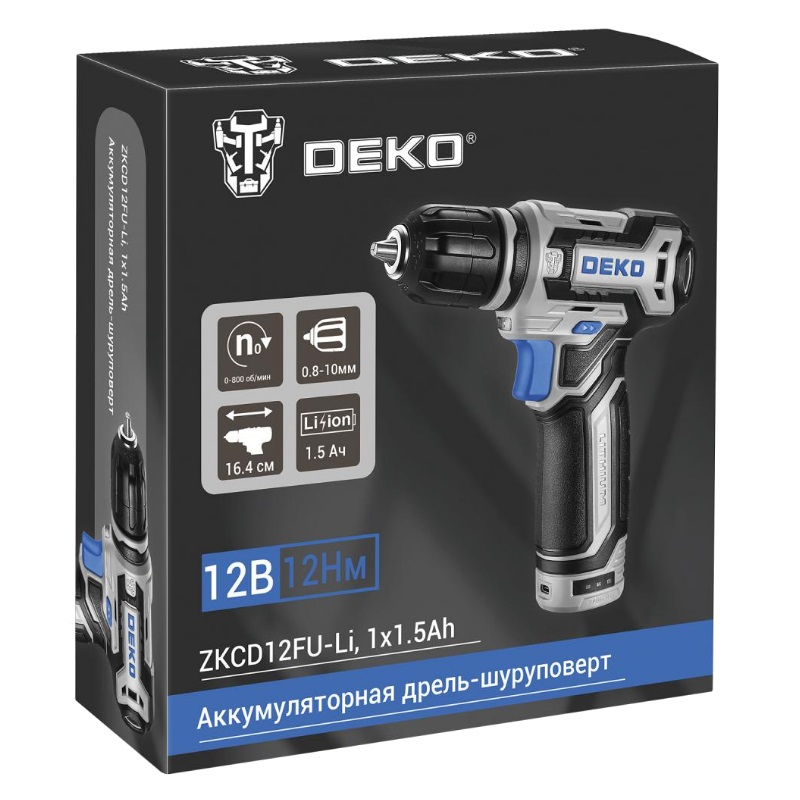 Аккумуляторная дрель-шуруповерт Deko ZKCD12FU-Li 063-4141