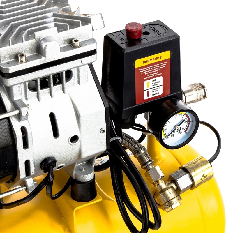 Компрессор безмасляный малошумный Denzel DLS65010 650 Вт 120 лмин 10 л 58021