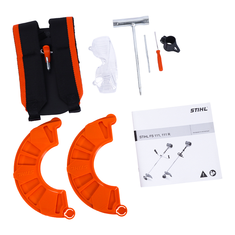 Четырехтактная бензокоса Stihl FS 111 41802000555 (леска, нож, мощность 1.5 л.с., 1.05 кВт, ) в Череповце