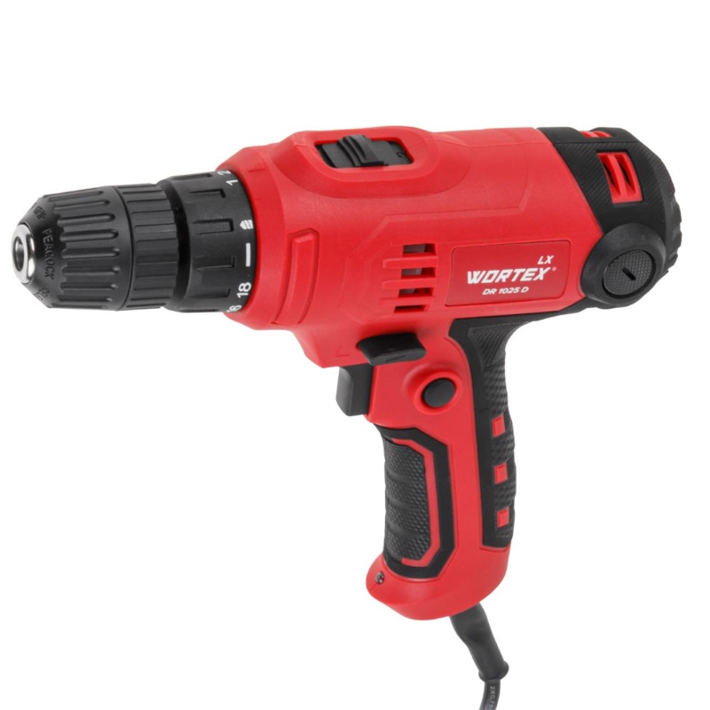 Дрель-шуруповерт Wortex LX DR 1025 D 1335878 в коробке 400 Вт 30 Нм 2 скорости БЗП 08-10 мм 4 м шнур 2862₽