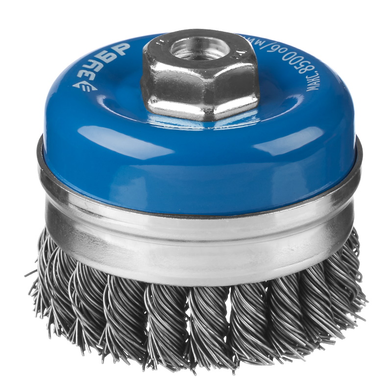 Щетка чашечная усиленная для УШМ Зубр ПРОФЕССИОНАЛ 35271-080_z02 плетеные пучки стальной проволоки 08 мм 80 ммхМ14 884₽