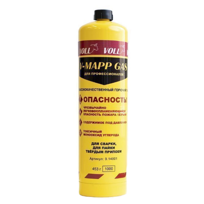 Газовый баллон Voll V-MAPP 9.14012, газ 1", 1 коробка (12 баллонов) в Рыбинске