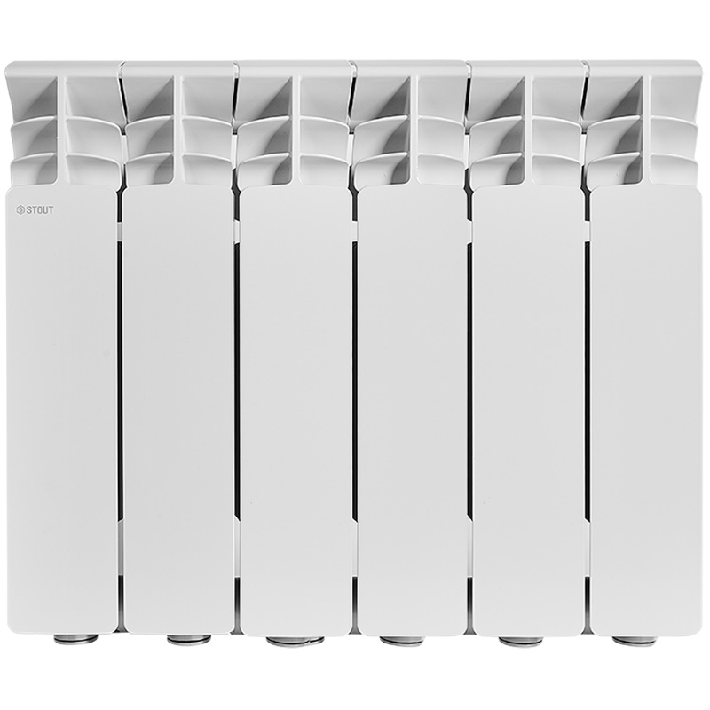 Радиатор Stout GAMMA 350 SRA-3310-035006, 6 секций, алюминиевый, боковое подключение (белый RAL 9010) в Угличе