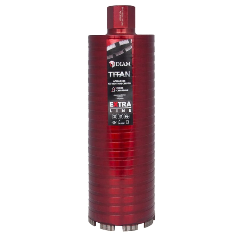 Сверло алмазное сегментное Diam Extra Line Titan 112x300х5x114UNC 313027 сухой рез арм бетон 9001₽