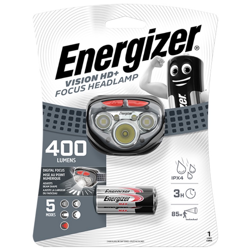 Фонарь налобный светодиодный Energizer HL Vision HD Focus + 3xAAA 400 Лм в Костроме