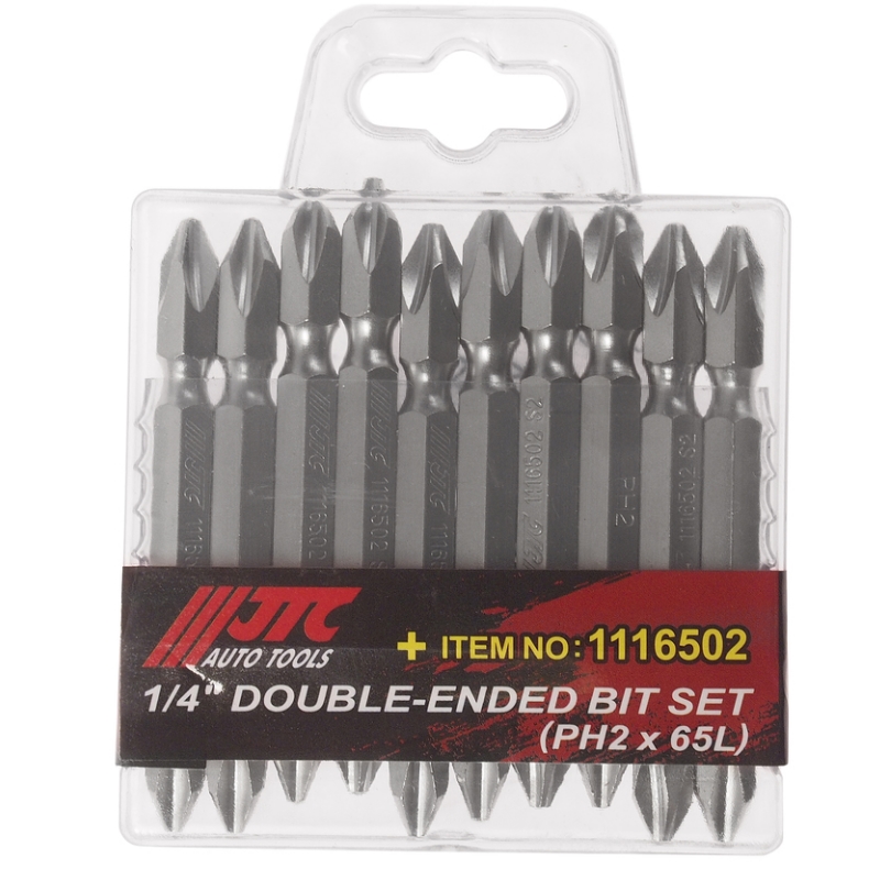 Набор бит JTC JTC-1116502, 1/4"DR, PHILIPS, PH2 двусторонних удлиненных 10 пр. в боксе