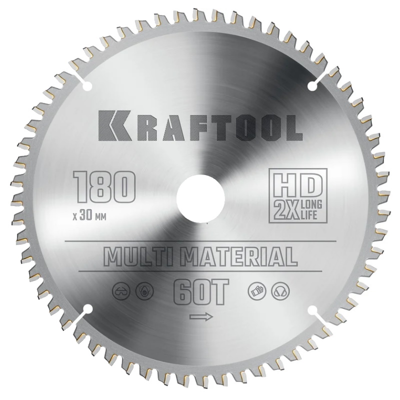 Пильный диск по алюминию Kraftool Multi Material 36953-180-30 180 х 30 мм 60Т 2016₽