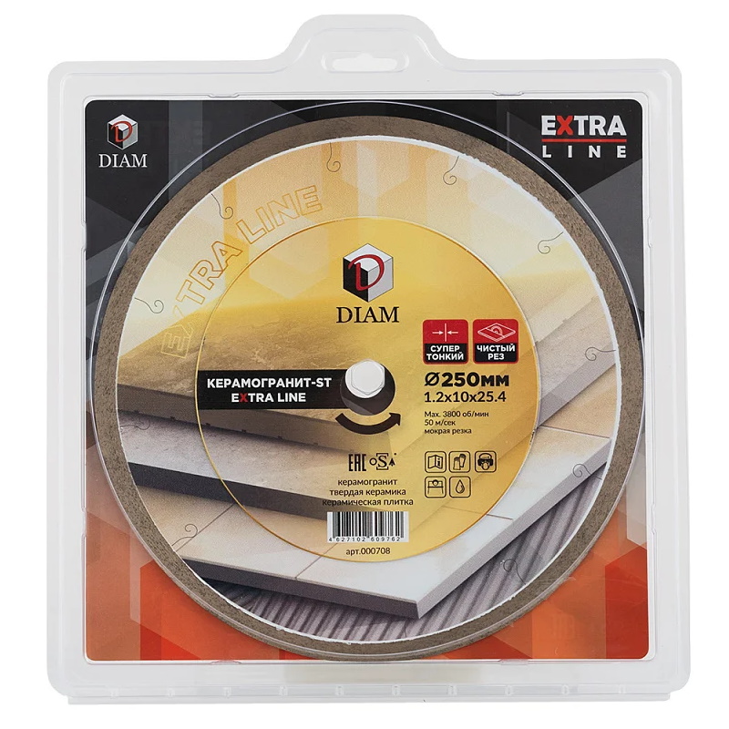 Круг алмазный отрезной Diam Graphite Extra Line 000708 1A1R Керамогранит-ST 250x1,2x10x25,4 в Переславле