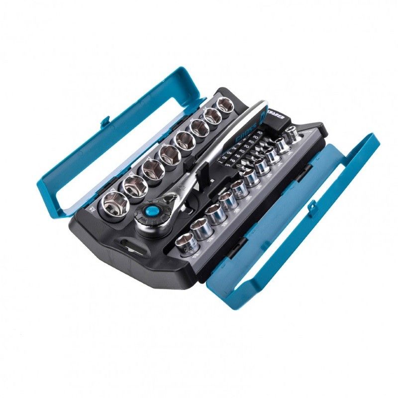 Набор торцевых головок Gross 14145, трещотка 120 зубьев, 1/2", 3/8”, CrV,  36 предметов в Иваново