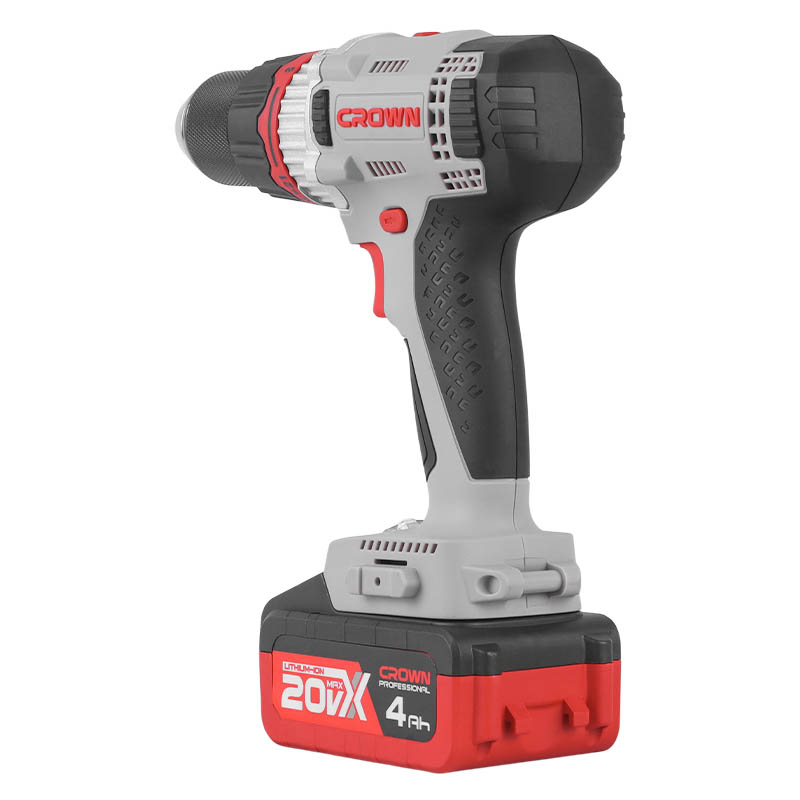 Аккумуляторный шуруповерт Crown CT21076HMX-4 BMC (20В, 4Ач*2, 60Нм)