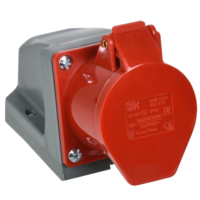 Розетка стационарная IEK ССИ-115 PSR12-016-5, 16А-6ч 380В 3P+PE+N IP44 во Владимире