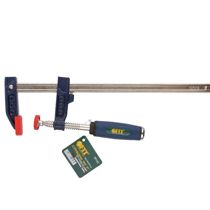 Струбцина Fit 59153, тип "F", усиленная, мягкая ручка, 50х250 мм
