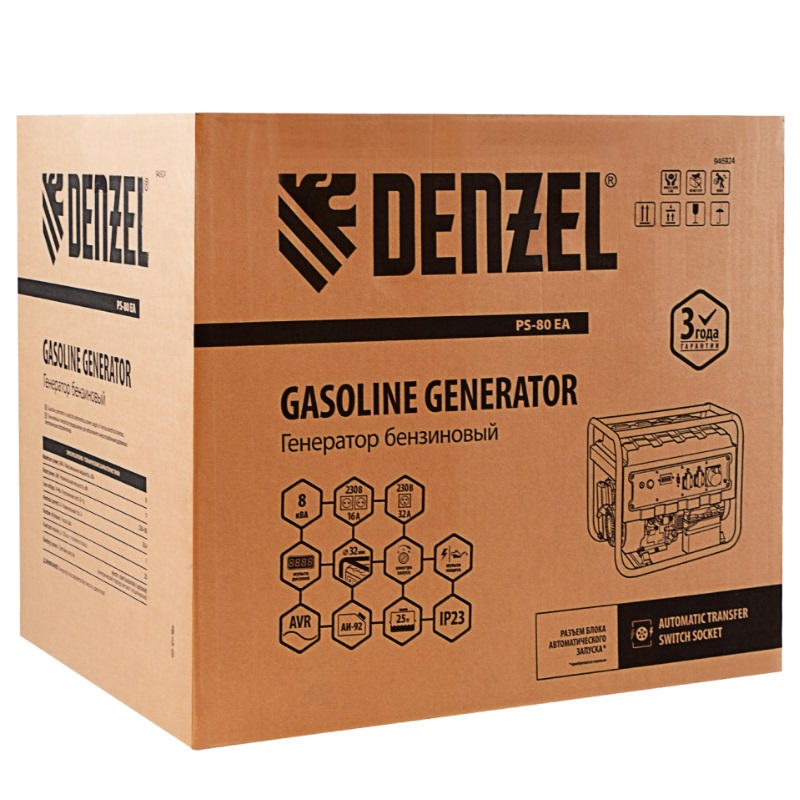 Бензиновый генератор Denzel PS-80 EA, 946924 в Коврове