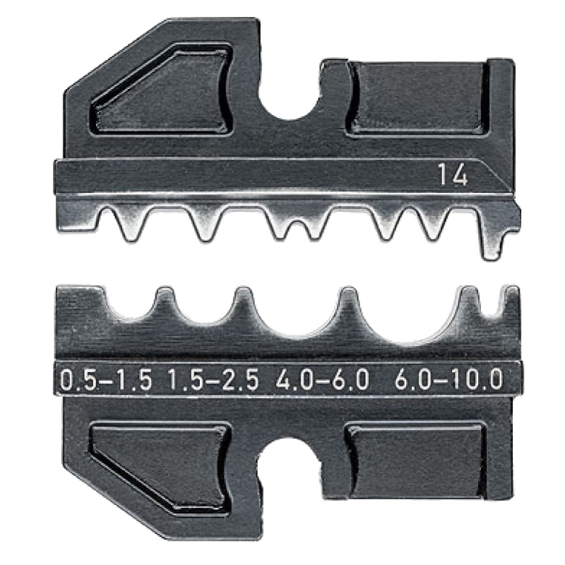 Плашка опрессовочная Knipex KN-974914 неизолированные кабельные наконечники DIN 46 234235341267 05-10 мм 4 гнезда 13526₽