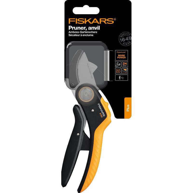 Секатор контактный Fiskars Plus PowerLever  P741 1057171 с упором в Костроме