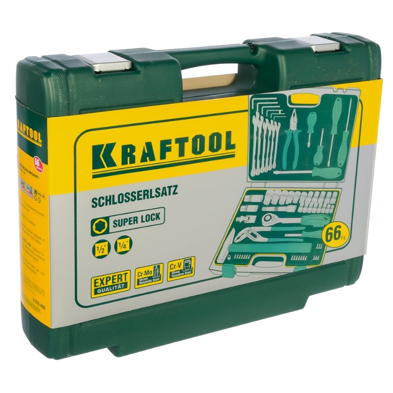 Набор слесарно-монтажного инструмента Kraftool "ЕХPERT" 27976-H66, 66 предметов в Туле