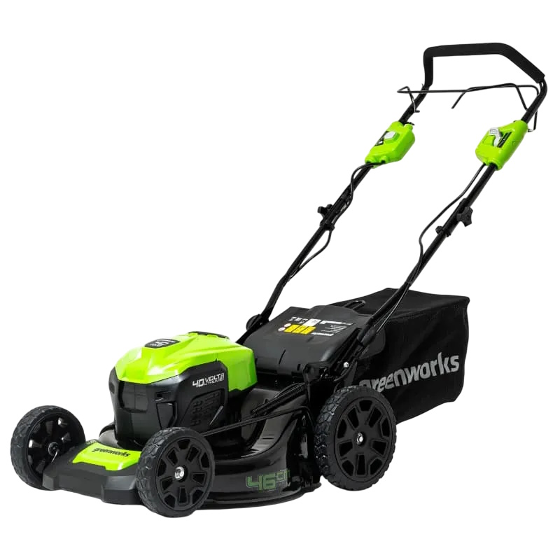 Газонокосилка аккумуляторная Greenworks GD40LM46SP 2506807UH, 40В, 46см, самоходная, бесщеточная, c 1хАКБ 8 Ач и ЗУ в Рыбинске
